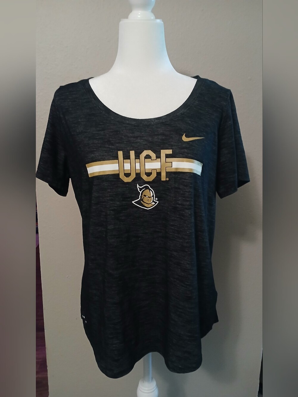 Nike Women's Black UCF Knights Scoop Neck Tee with Gold Accents
